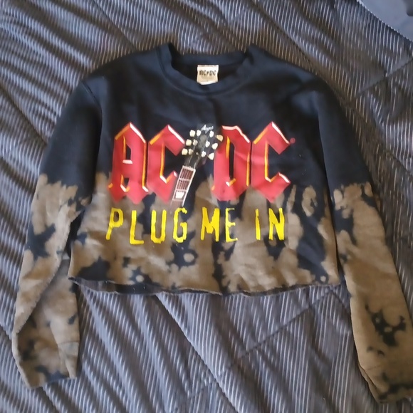 AC/DC | Shirts & Tops | Ac Dc Acid Sweater Crop Top | Poshmark